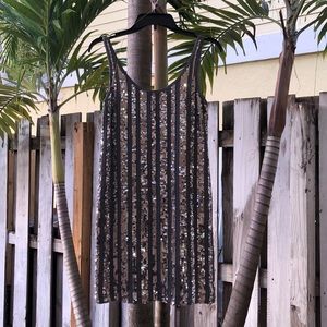 I.N.C.  Silver and gray sequence mini dress